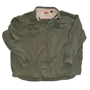 Vintage 3XL Wrangler Premium Quality army green button up, vintage wrangler